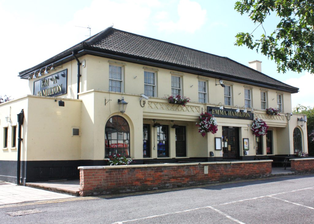 Emma Hamilton Public House, Kingston Road, Wimbledon Chase SW2. The sign had just gone. Photographed just before the closure of the pub in August 2010.