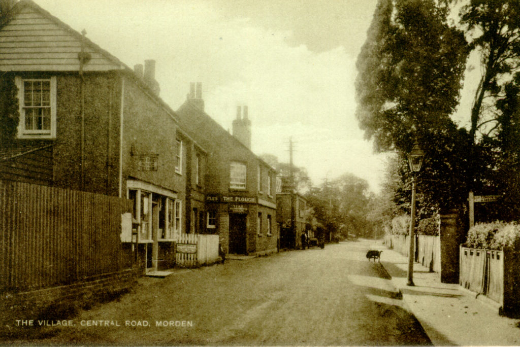 The 'Village', Central Road, Morden. Undated sepia postcard by Tuck.