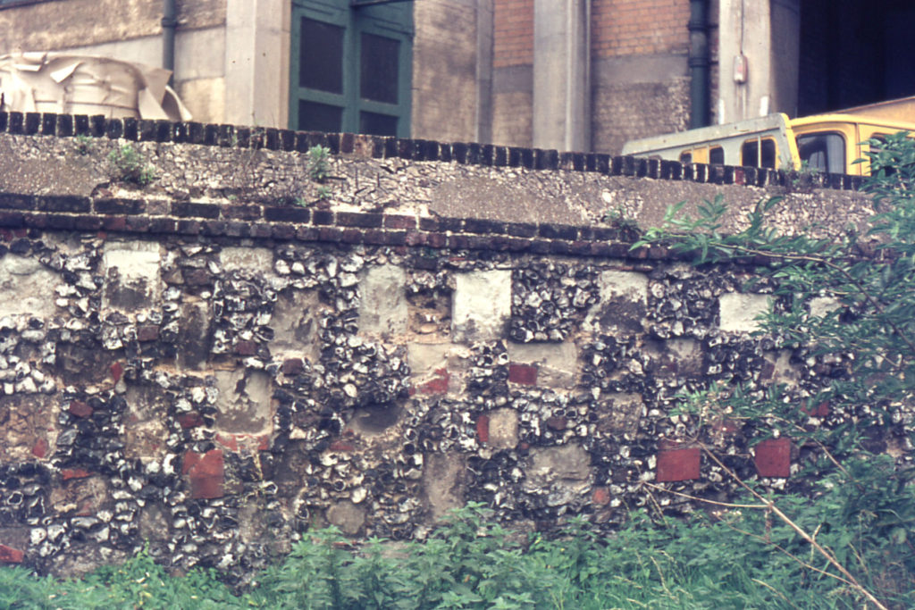 Length of Priory Precinct Wall near Merton Board Mills, off Merton High Street, Merton, London SW 19.