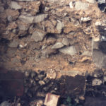 Close up of Priory Precinct Wall near Merton Board Mills, off Merton High Street, Merton, London SW 19.