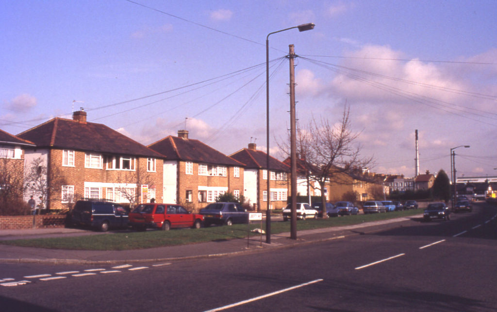 Liberty Avenue, Merton, London SW 19. Site of Meadows bleach grounds.