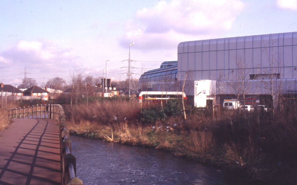 River Wandle and Sainsbury's Savacentre, Off Merton High Street, Merton, London SW 19.