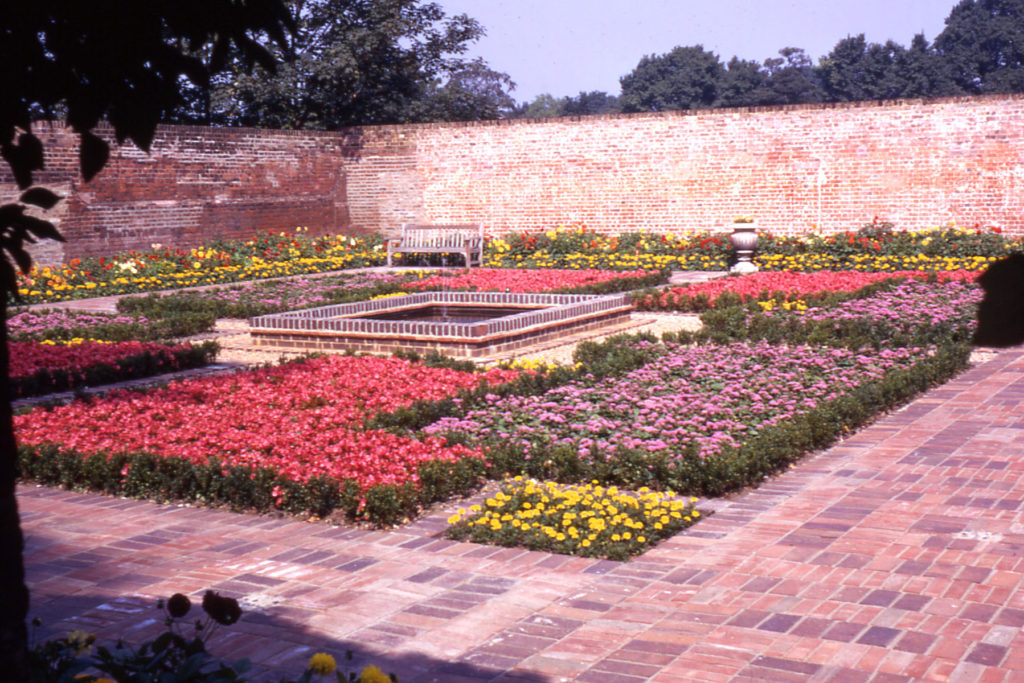The Canons Walled Garden, The Canons, Madeira Road, Mitcham, Surrey CR4. Probably originally 18th century. The central pond has since been removed.