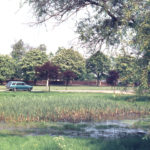 Cranmer Green pond, Mitcham, Surrey CR4. The pond dates from after 1717. It was probably dug for sand or gravel.