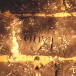 The Canons Dovecote, The Canons, Madeira Road, Mitcham, Surrey CR4. Dated stone block in the Dovecote wall : MDXI (1511) : date of erection ? Removed during cleaning in 1993.