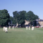 Cricket match on Lower Green, Mitcham, Surrey CR4. From the Clubhouse. looking east.