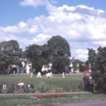 Cricket match on Lower Green, Mitcham, Surrey CR4.