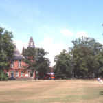 Cricket Green, Mitcham, Surrey CR4. Vestry Hall in background.
