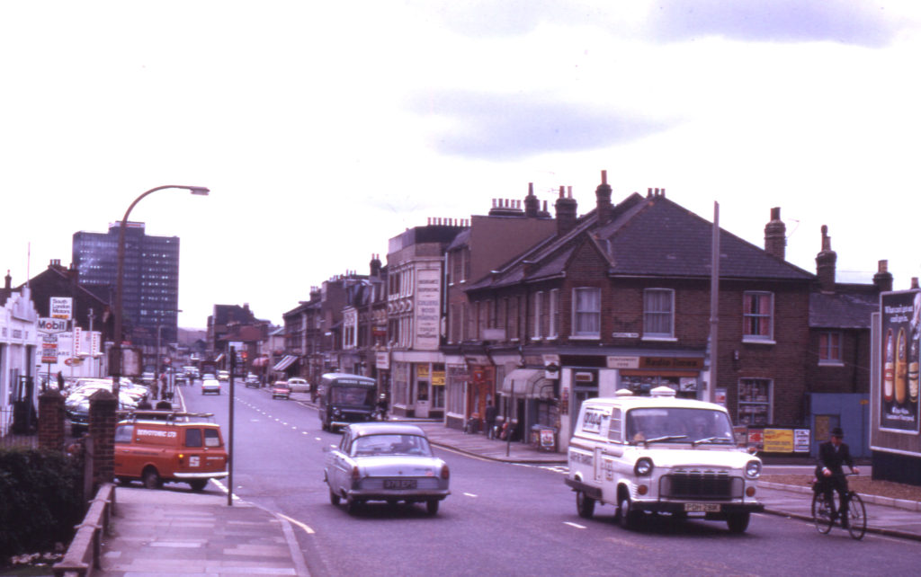 High Street Colliers Wood, London SW19. Looking south-west from near northern end of High Street.