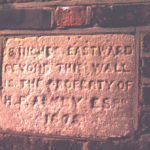 Boundary tablet on wall of Wandle Park, Colliers Wood, London SW19. Byegrove Road. rear of Newborough Court.