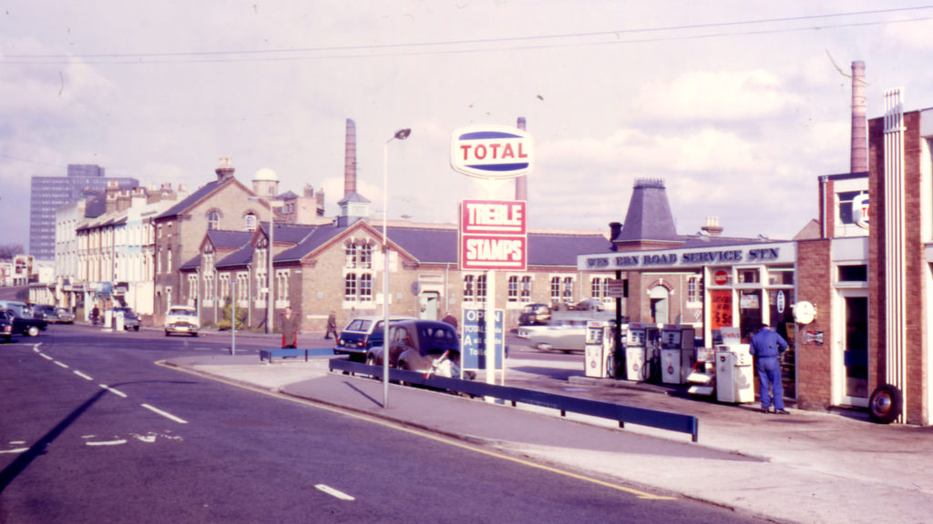 Junction of Western Road and Church Road, Colliers Wood, London SW19. Looking north from Church Road. Poole