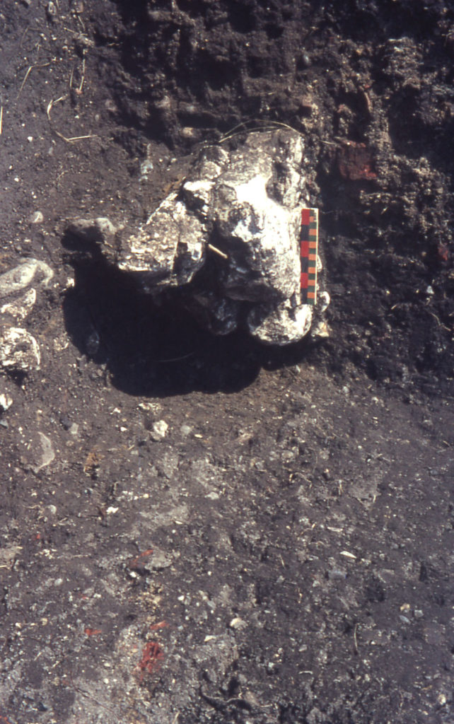 Medieval Footings at Hall Place, Lower Green West, Mitcham, Surrey CR4.