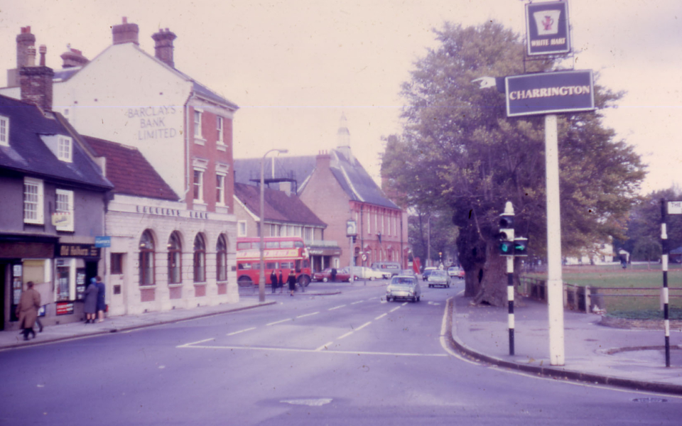 London Road by Cricket Green, Mitcham, Surrey CR4. Looking North from Kings Head. 