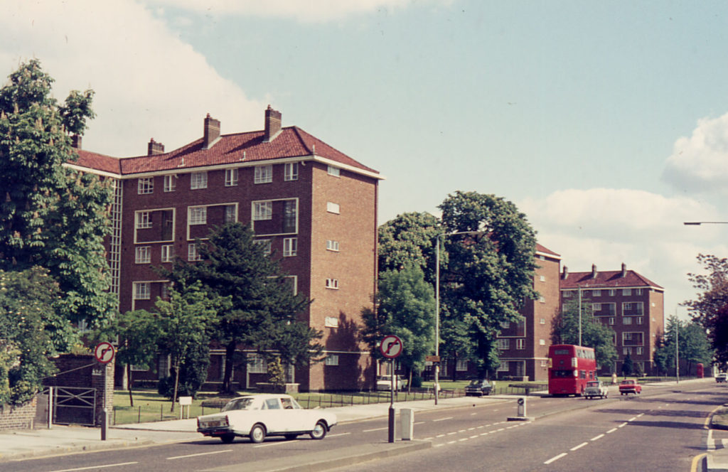 Gedge, Fenning, & Baron Courts, London Road, Mitcham, Surrey CR4. Looking north.