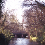 The Tail-race at Grove Mill, Mitcham, Surrey CR4. Looking towards Mitcham Bridge.