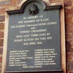 Home Guard Memorial Tablet at Tower Creameries, Commonside East, Mitcham Common, Mitcham, Surrey CR4.