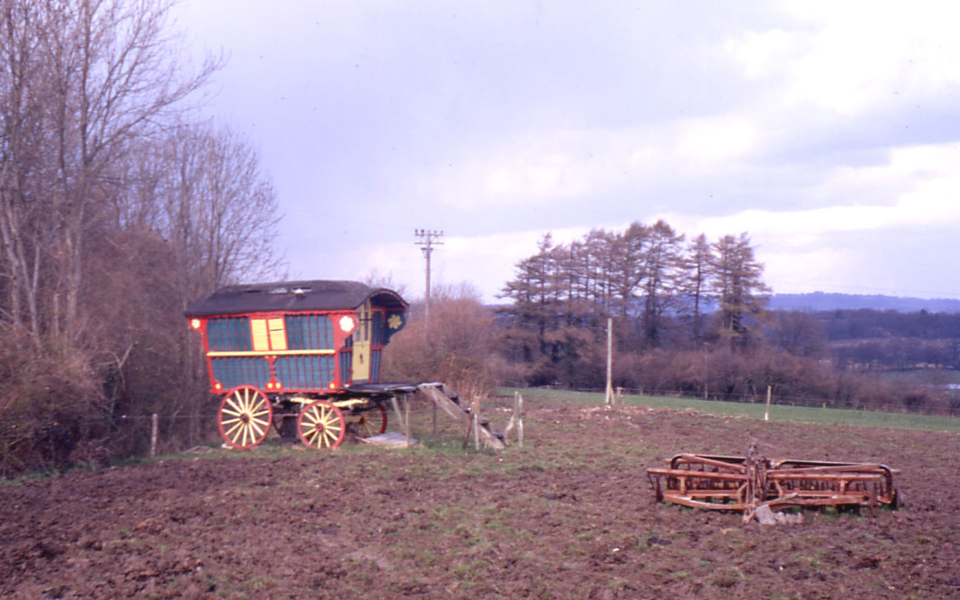 Gipsy caravan on Mitcham Common, Mitcham, Surrey CR4. 