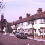 Gorringe Park Avenue, Mitcham, Surrey CR4. This was the drive to Gorringe Park House. Site of Biggin Farm & Biggin Grove. The house was built in late 1860s after demolition of Biggin farmhouse. For 30 years home of Mr. & Mrs. Harris.