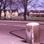 Milestone in London Road, Mitcham, Surrey CR4. Near site of Figg's Marsh toll gate. Turnpike trustees obliged to erect milestones of fingerposts. Whitehall 7. 1/2. Royal Exchange 8.