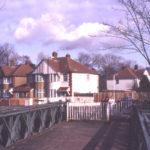 Homefield housing estate from Phipps Bridge, Mitcham, Surrey CR4. Site of Grove field.