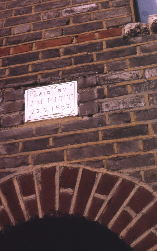 Dated stone in Belgrave Walk, Mitcham, Surrey CR4.