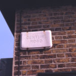 Original street name tablet in Century Road, Mitcham, Surrey CR4.