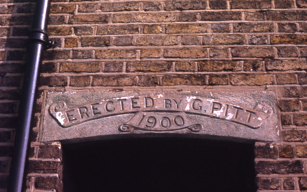 Dated stone on cottages in Century Road, Mitcham, Surrey CR4.
