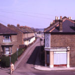 Acacia Road, looking towards Eastfields, Mitcham, Surrey CR4. From footbridge over railway.