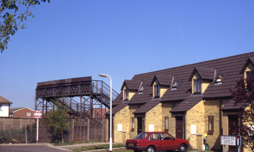 Footbridge to Sandy Lane from Eastfields, Mitcham, Surrey CR4.