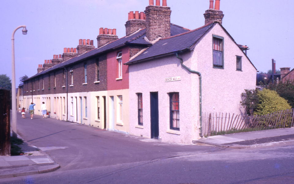 Ebenezer Terrace, Ebenezer Walk, London SW16. Built about 1870. Redeveloped in 1970s. 