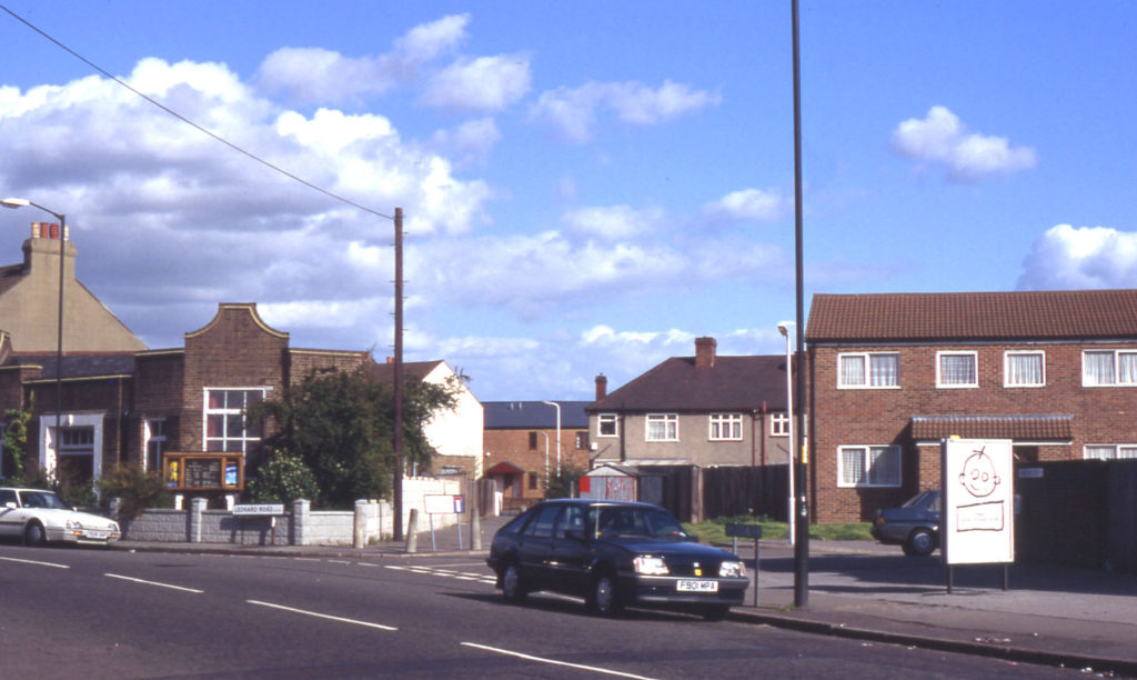 Route of old farm track from Leonard Road to Lilian Road, London SW16.