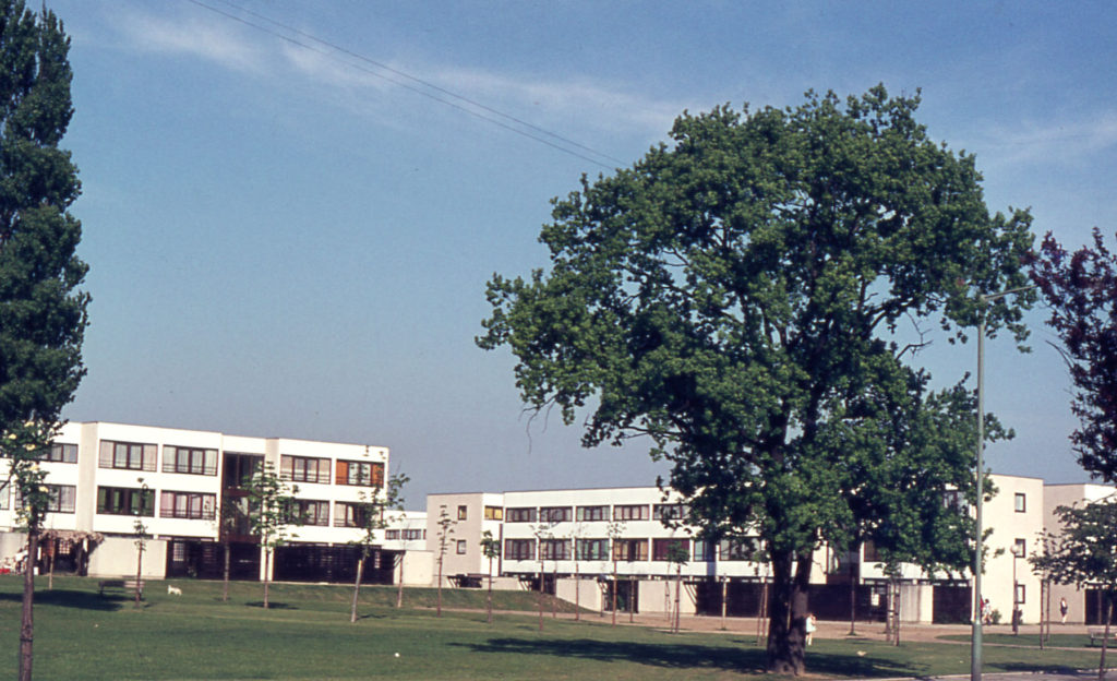 Council Housing in Wide Way, Pollards Hill, Mitcham, Surrey CR4. Built c. 1970.
