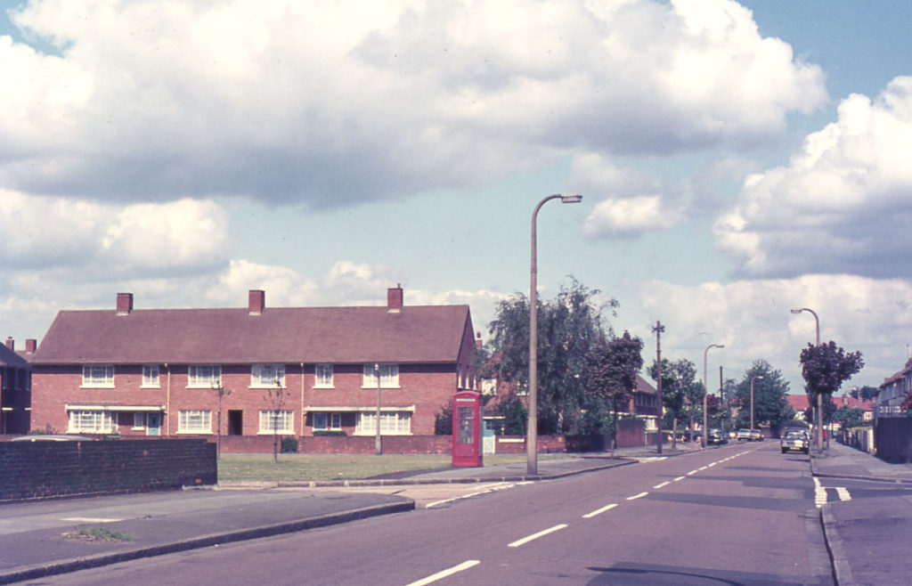 Marlowe Square, Tamworth Lane, Mitcham, Surrey CR4. Built 1950s. on the site of the Crown Chemical Works of Typke and King.