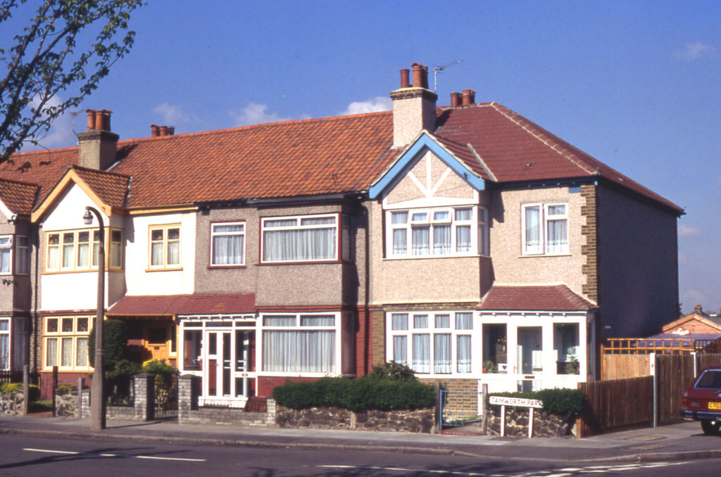 Tamworth Park, Mitcham, Surrey CR4. Typical houses built by Tamworth Park Construction Co. in in the late 1920s.
