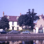 Commonside West, Mitcham, Surrey CR4. Three Kings Pond in foreground. Newton House on left.