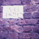 Durham House - eastern boundary garden wall, Fair Green, Mitcham, Surrey CR4. Stone inserted by Abel Garroway.