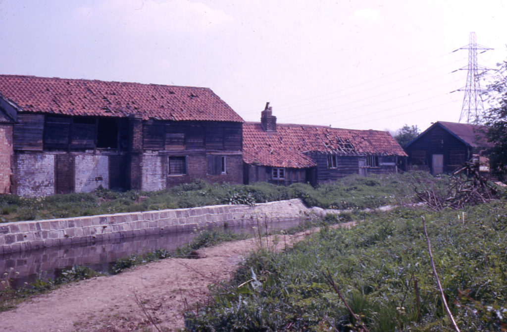 Old building (part of Deed's Mill) on bank of Wandle, Willow Lane, Mitcham, Surrey CR4.