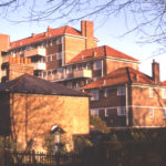 116/8 Love Lane, Mitcham, Surrey CR4. With Council flats in rear.