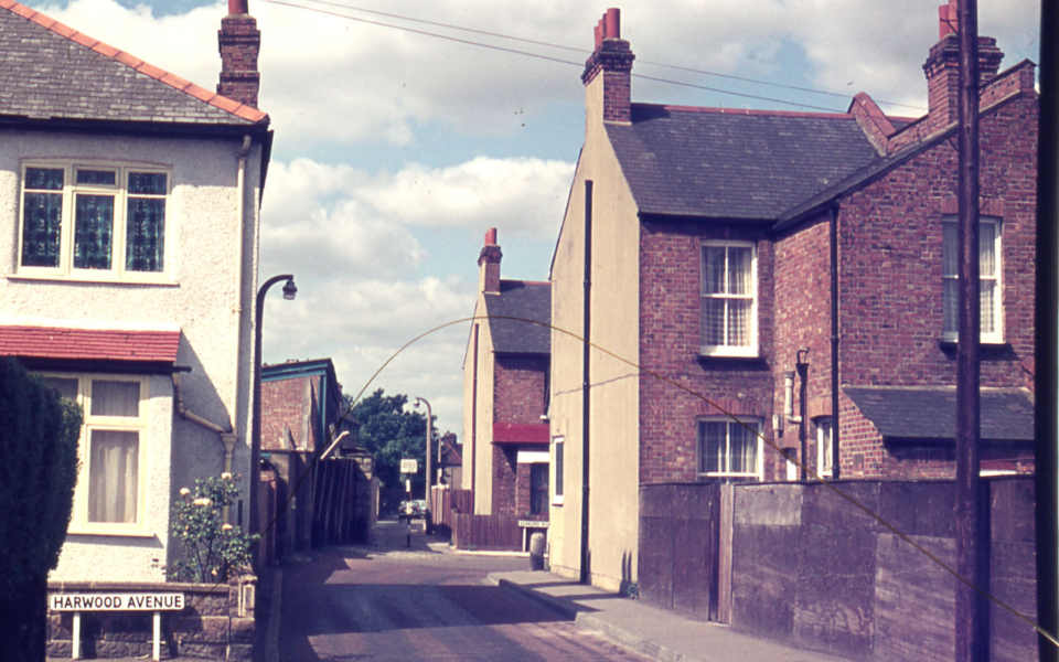 Love Lane - junction with Harwood Avenue, Mitcham, Surrey CR4.