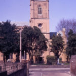Mitcham Parish Church from Church Path, Mitcham, Surrey CR4.