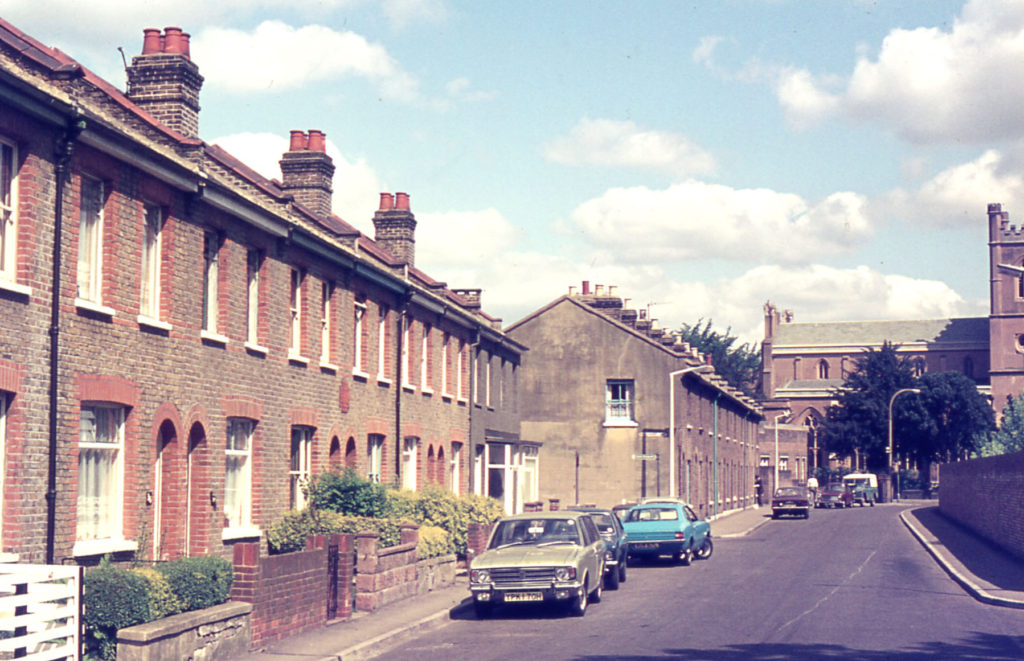 Church Path & Maple Terrace, Mitcham, Surrey CR4. Church Path : John's Place. Maple Terrace : J. M. P. 1904.