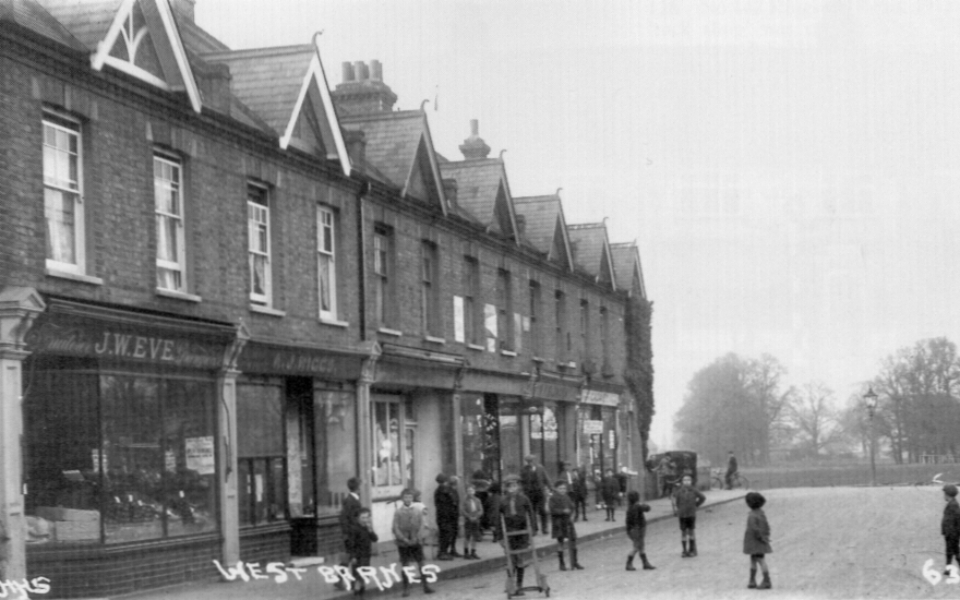 Shops in Seaforth Avenue, West Barnes, Merton. Edwardian postcard.