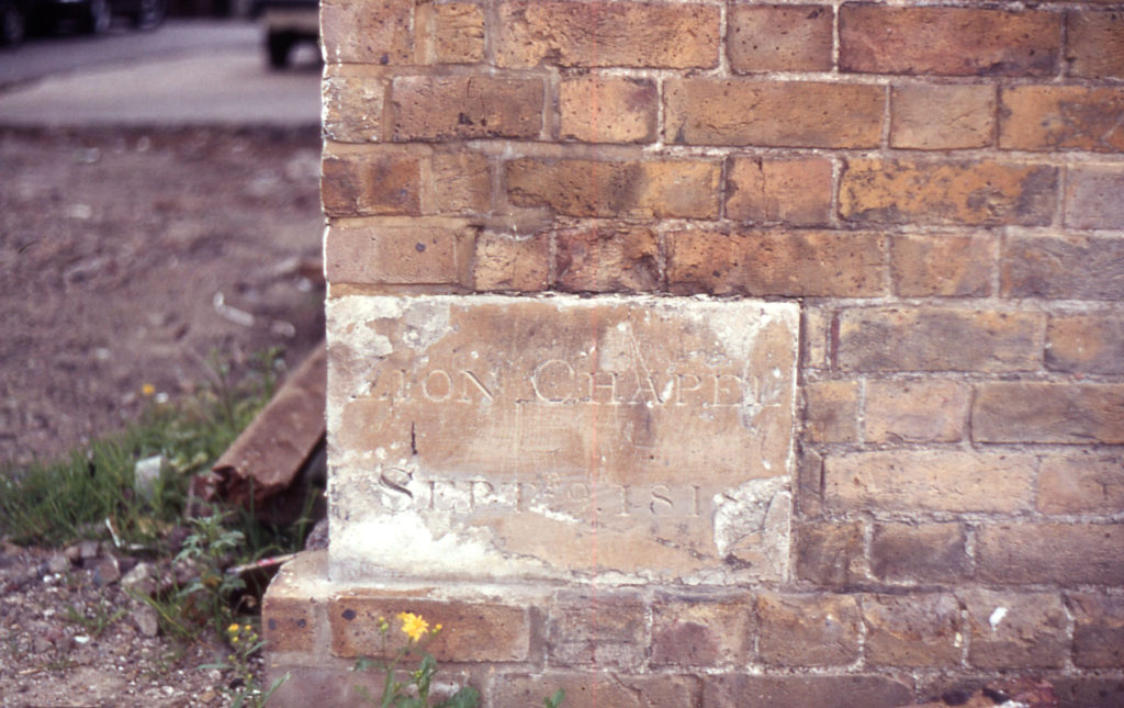 Former Zion Chapel, Western Road, Mitcham, Surrey, CR4. Foundation stone. Sept. 9. 1818.