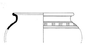 Eric Montague's reconstruction drawing of a pot found at Short Batsworth.